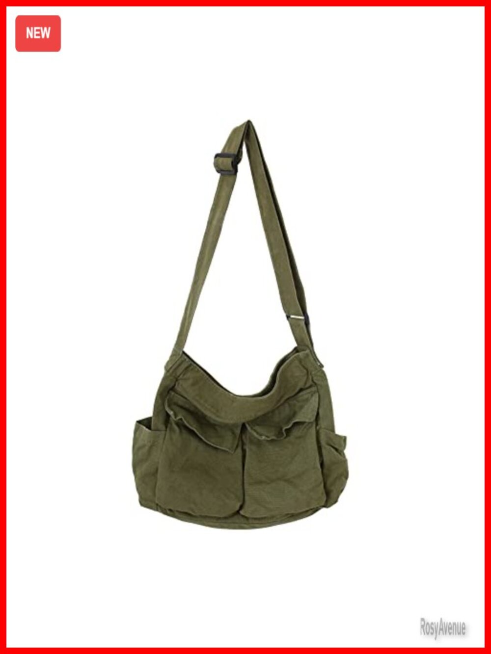 JQWSVE Canvas Messenger Bag Large Hobo Crossbody Bag with Multiple Pockets